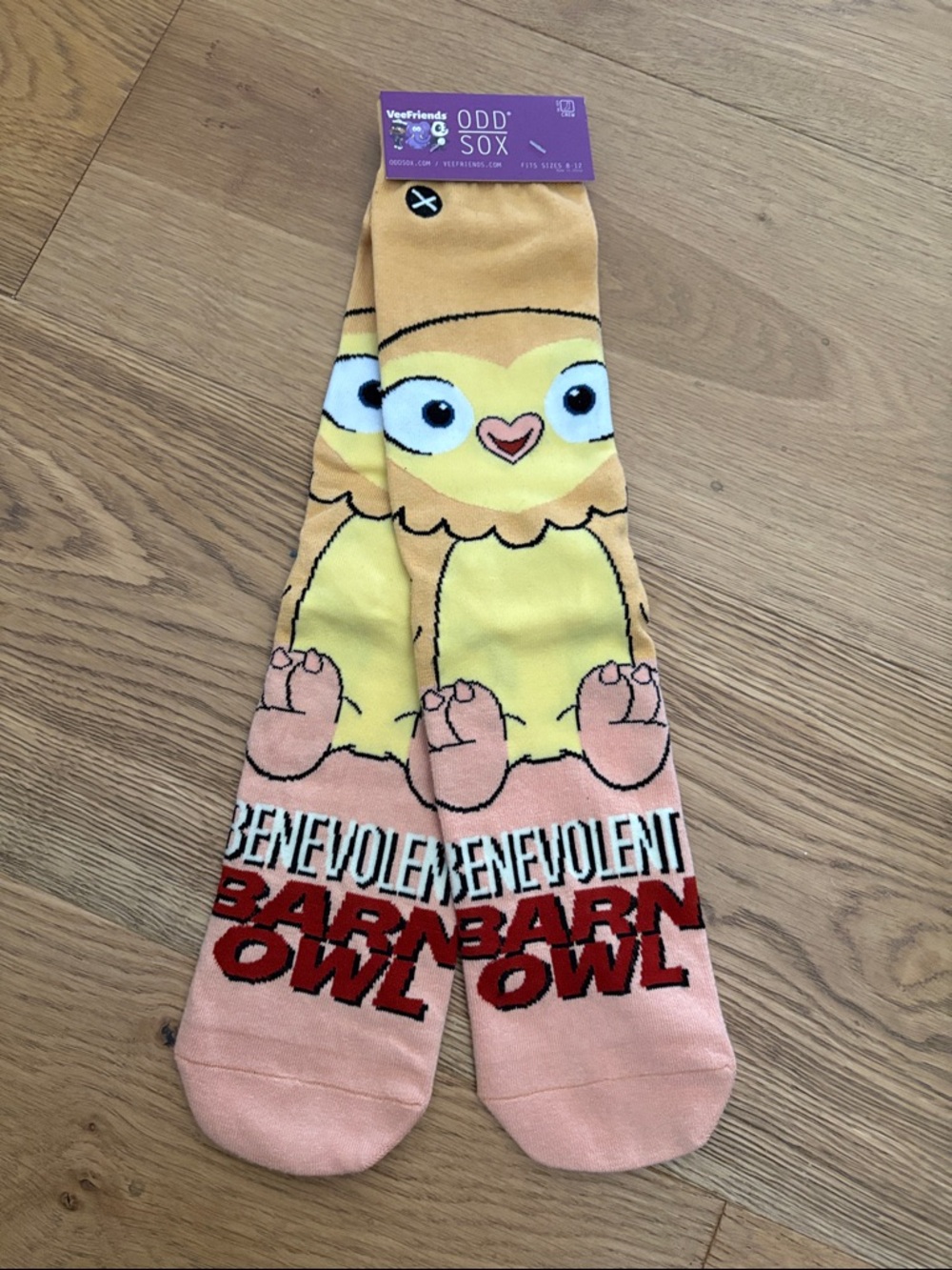 Odd Sox VeeFriends NWT Benevolent Barn Owl socks fits sizes 8-12